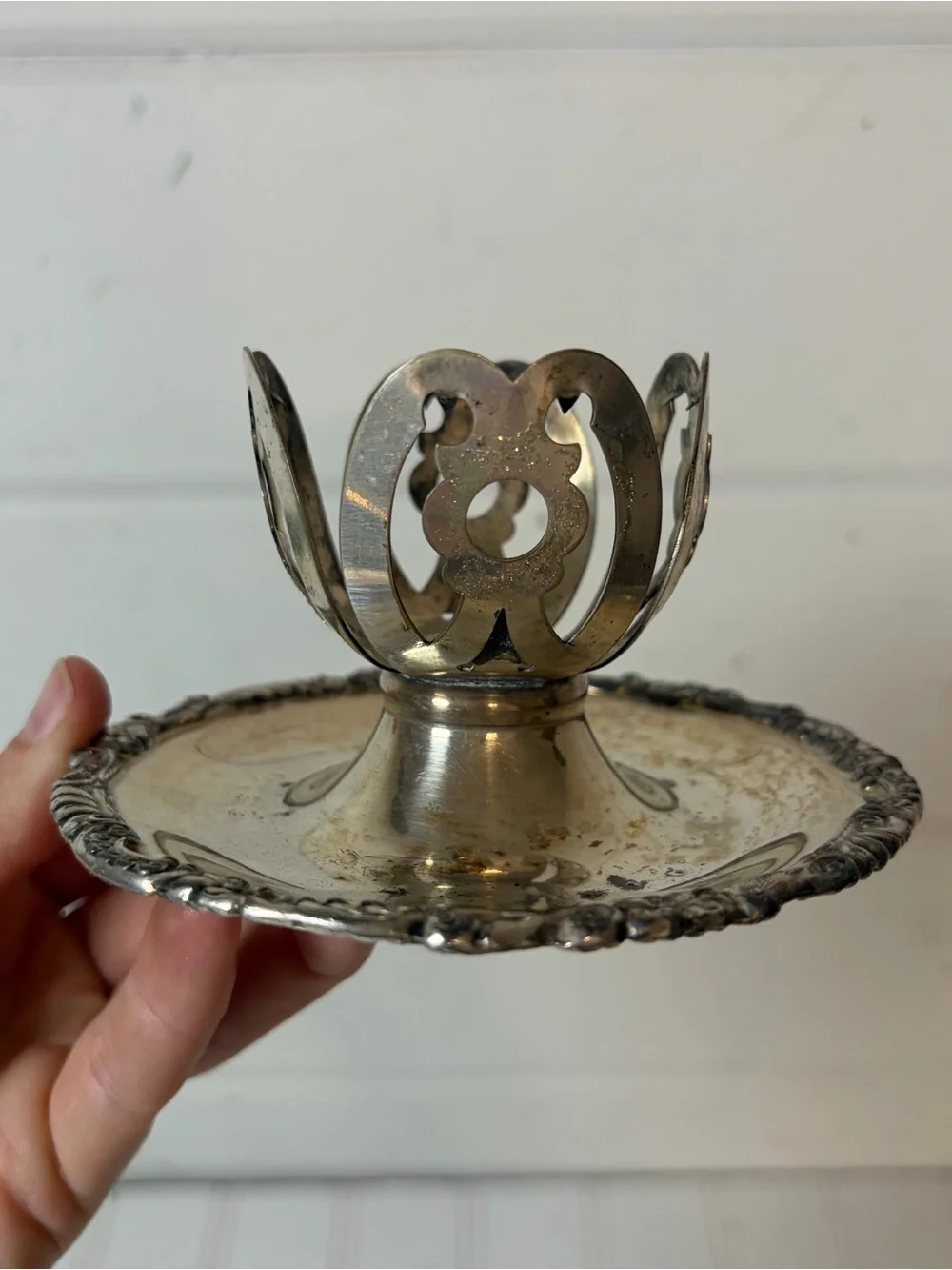 Vintage Silver Plated Ornate Candlestick Holders | Set of 2